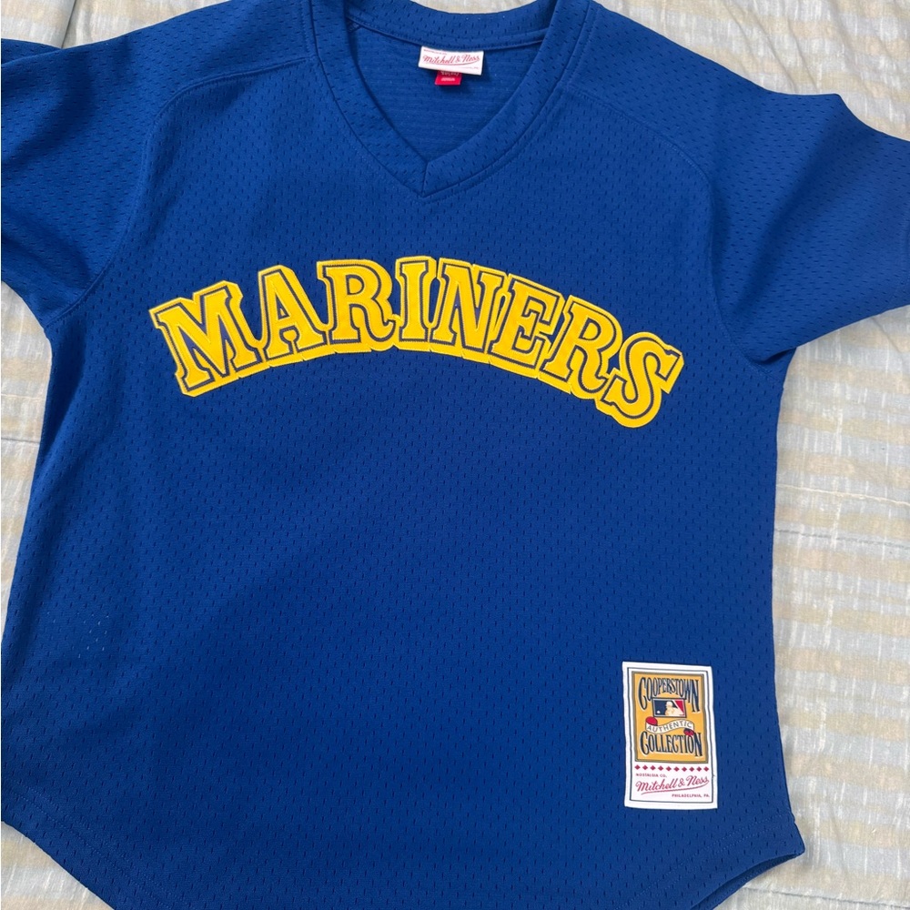 Mitchell & Ness Blue and Yellow Baseball Jersey